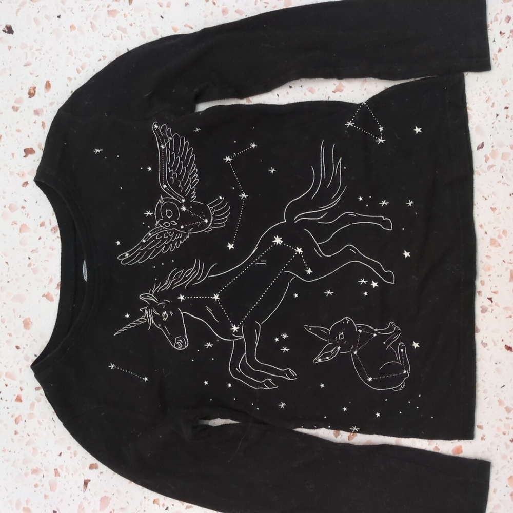 Old Navy | Constellations Black Long Sleeve Casual NightSky Fantasy T-Shirt | 5T